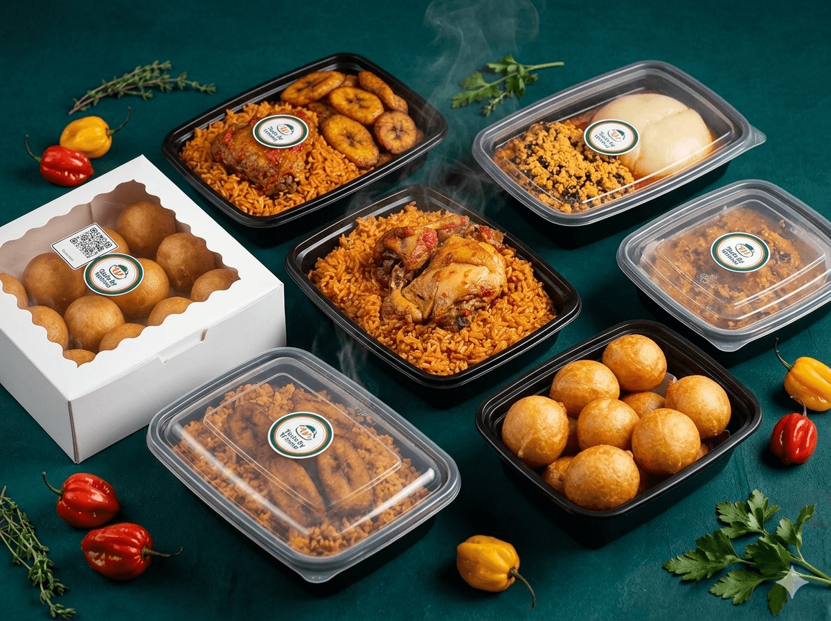 Nigerian food ready for pickup